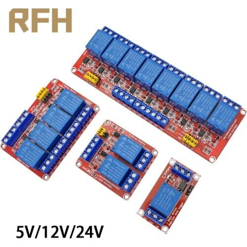 1 2 4 8 Channel 5V 12V Relay Module Board Shield with Optocoupler Support High and Low Level Trigger for Arduino