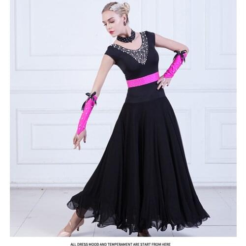 Ballroom Dance Dresses Women Sexy Diamond Waltz Dancing Costume Female Tango dancing Competition Suit D-0122
