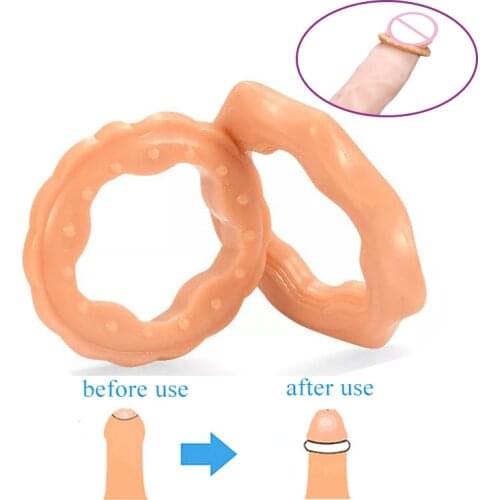 Flesh Foreskin Correction Delay Ejaculation Penis Ring Soft Elastic Rings Time Delay Ejaculation Penis Extender Sex Toys for Men