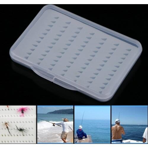 Portable Outdoor Slim Easy-Grip Foam Clear Fly Lures Bait Hook Box Fishing Tool Accessories For Fishing Tackle Storage Container