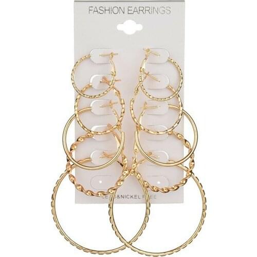 Simple Metal Earrings Geometric Hollow Big Hoop Earrings Retro Round Earrings Stud Earrings Dangle Jewelry for Women