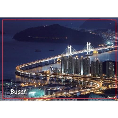 Rectangle Rigid Magnets 78*54mm Korean Busan City Souvenir Fridge Magnet 20131 Order your personal souvenirs
