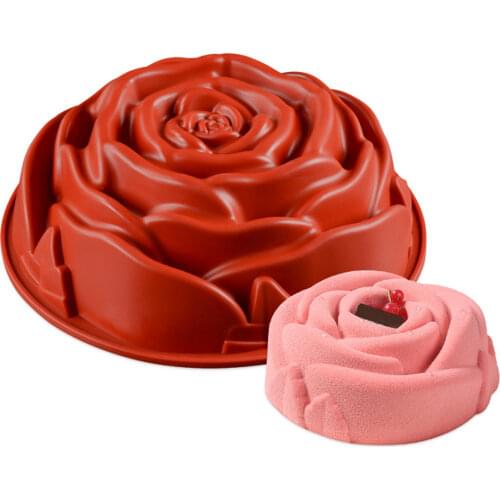 24*24cm Big Rose Flower Baking Tray Silicone Cake Mold Form Large Bakery Dish Bakeware Toast Bread