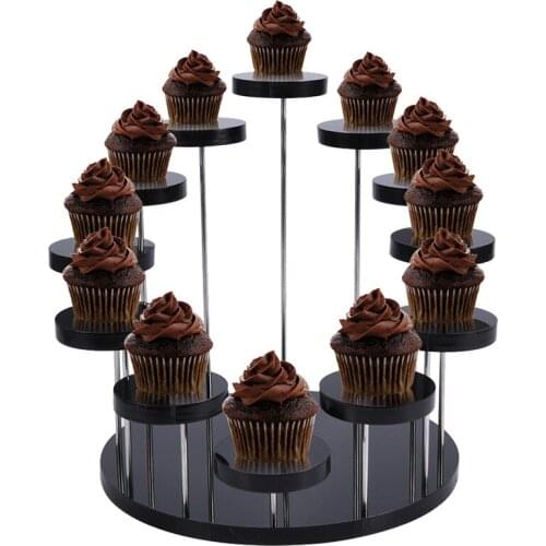 Transhome Cupcake Stand Acrylic Display Stand For Jewelry/Cake Transparent Dessert Rack Wedding Birthday Party Decoration Tools