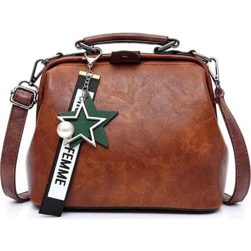 Vintage Small Pu Leather Crossbody Bags for Women Fashion Pendant Design Luxury Shoulder Handbag Trending Female Top-Handle Tote