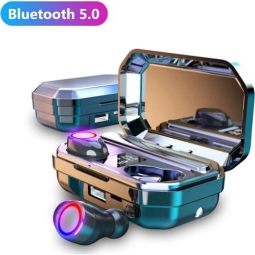 M12 TWS Bluetooth 5.0 + EDR IPX7 Waterproof HiFi Stereo Earphones Swimming Earbuds with 2000mAh LED Digital Charge Box