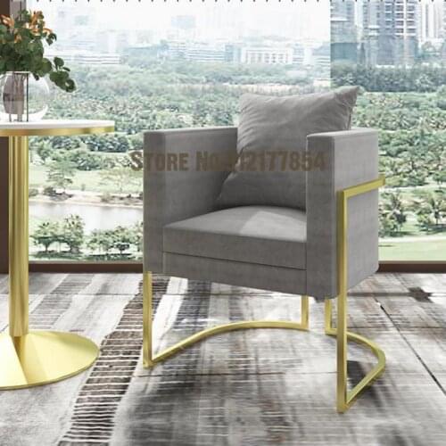 Iron card seat sofa leisure coffee shop hotel sales office milk tea shop dining table round Zhuo chair combination one table and