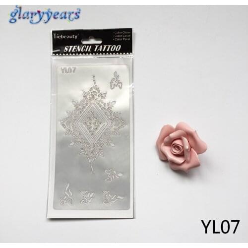 1pc New Temporary Airbrush Tattoo Stencil YL07 Henna Indian Women Men Body Art Makeup Paint Tattoo Tool Templates Design Fashion