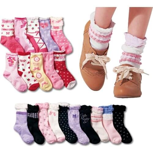 10 pairs/lot children 4-12 years girls socks cartoon cotton child kids girl socks high quality