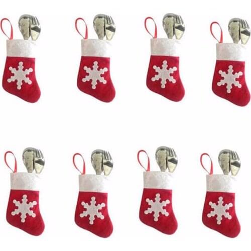 12 Pieces / Lot Christmas Tree Decor Mini Christmas Stockings and Sacks Christmas Decoration Supplies Festival Party Ornament