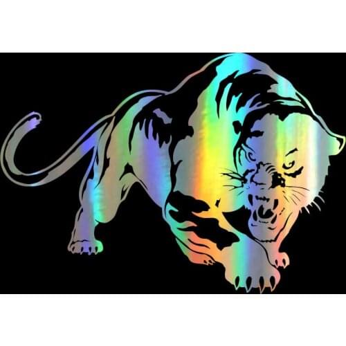 19.5*13.6cm Car Sticker 3D Fiery Wild Panther Hunting Funny Sticker On Car Stickers and Decals Rear Window Vinyl Car Styling
