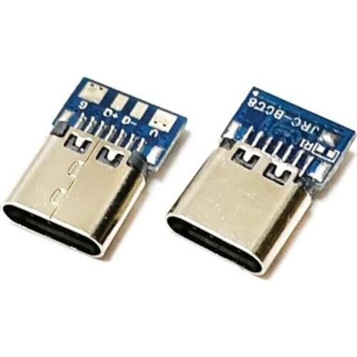 N0HB 2x Micro USB Type-C Standard Port Connector 16 Pin Female Solder Jack USB Repair