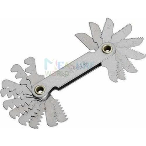 20 Blades Metal 60 and 55 Degree Screw Thread Gage Gauge Folding Measuring Tool Metric & Whitworth Pitch