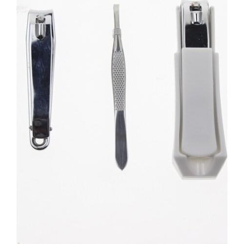 3Pcs/Set Stainless Steel Chrome Plated Nailclipper Nail Care Accessories Include Nail Clipper Tweezer Toenail Clipper