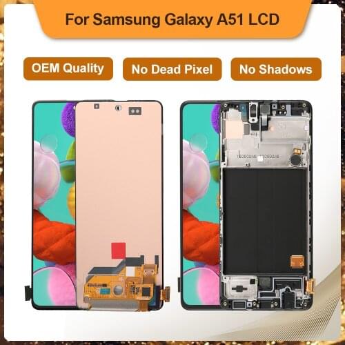 6.5'' Inches OEM LCD For Samsung Galaxy A51 A515 LCD with frame Touch Screen Digitizer LCD For Samsung A51 SM-A515F/DS Display