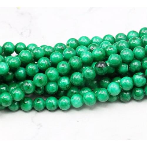 6MM Natural Round Green Jades Chalcedony Loose Beads Stone Hand Made DIY Accessories Jaspers Women Girl Jewelry Making Design
