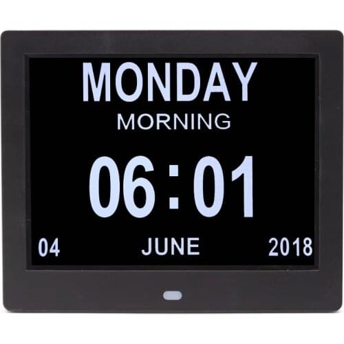 8 inch diigtal clock day time elderly people clock machine alarm clock to wake up to take medicine to see a doctor