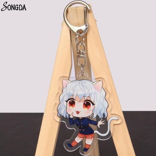 Hunter x Hunter Keychain Anime Figure Ging Freecss Hisoka Kurapika Killua Zoldyck Acrylic Key Chain Accessories for Dropship