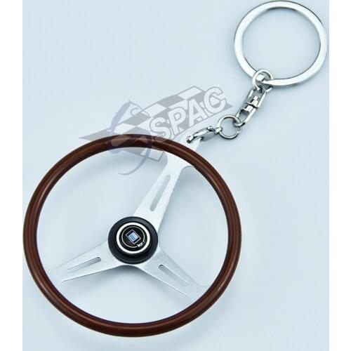 1PCS Auto Key Ring with Logo Mini Racing Car Steering wheel Shape Key Chain Ring for Car Fans and Lovers