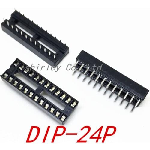 Free shiiping 20pcs IC Seat DIP 24Pin DIP IC Sockets Adaptor Solder Type Socket dip-24p