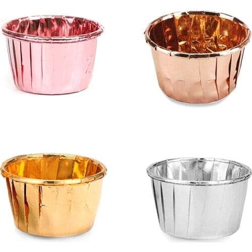 50Pcs Cupcake Paper Cup Oilproof Cupcake Liner Baking Cup Tray Case Wedding Party Caissettes Double-sided Muffin Wrapper Paper