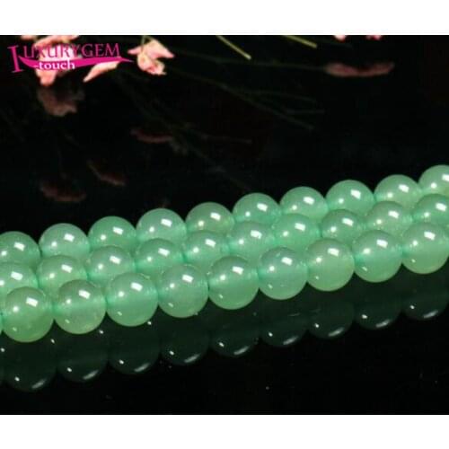 High Quality Natural Green Aventurine Stone Smooth Round Loose Spacer Beads 4/6/8/10/12mm DIY Jewelry Accessories 38cm sk119