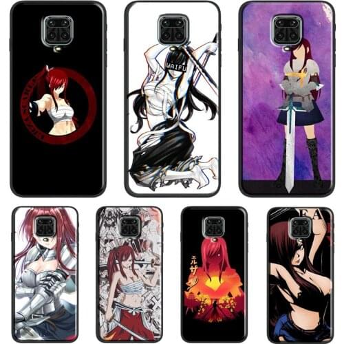 Erza Scarlet Fairy Tail Anime Funda For Xiaomi Redmi Note 10 Pro Note 9 Pro Note 8 Pro 7 K40 8T 9S 9A 9C 9T Case Cover