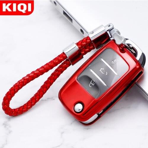 Soft TPU Car Folding Flip Key Case Cover Shell Keychain for Changan CS75 Eado CS35 Raeton CS15 V3 V5 V7 Protector Accessories