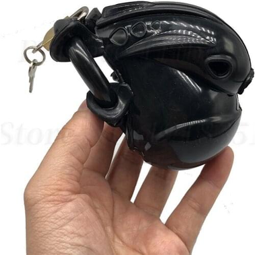 Black/Clear Male Fully Restraint Silicone Chastity Device Cock Cage With Brass Lock Sex Toys Penis Ring Adult Gay Anti-off Belts