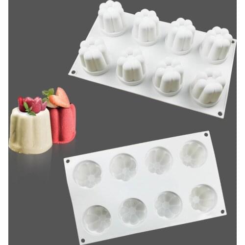 French Chiffon Cake Silicone Mold Dessert Flower Shape Decoration DIY Baking Tools Creative Pudding Model