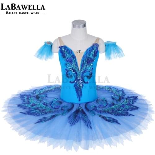 Blue bird variation tutu adult girls professional ballet tutus blue classical ballet stage costume for women pancake tutu JY009