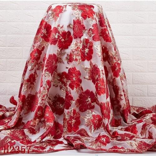 Kalume Red African Brocade Cord Lace Fabric Diy Dress Red African Cord Lace Fabric Green Lace Fabric For Wedding Dress F2357