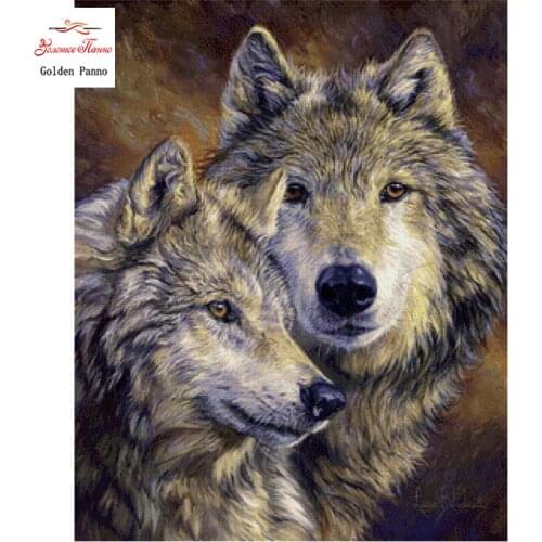 GOLDEN PANNO Diamond Painting Full Square 5D Diy Daimond Embroidery Diamant Mosaic Sale rhinestones pictures Wolf Picture 03