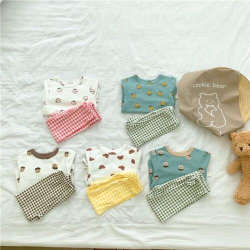 8814 Baby Clothing Set Kids Home Suit Autumn And Winter 2021 Boy Girl 2 Pieces Clothes Top+Pant Baby Bottoming Suit Home Wear