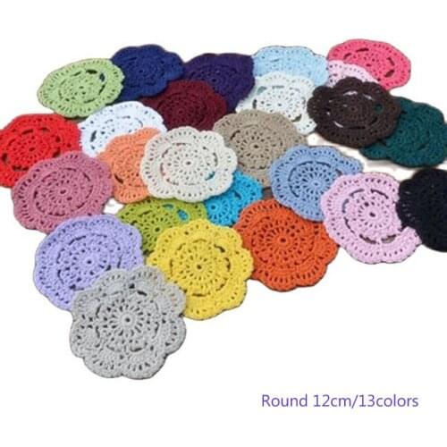 HOT handmade lace cotton table place mat cloth pad crochet cup coaster Christmas placemat doily kids pan mug holder kitchen