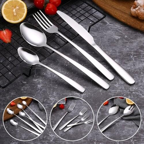 Stainless Steel Western Food Spoon Fruit Fork Children Watermelon Coffee Dessert Spoon Kitchen Western Tableware Cutlery Spoon