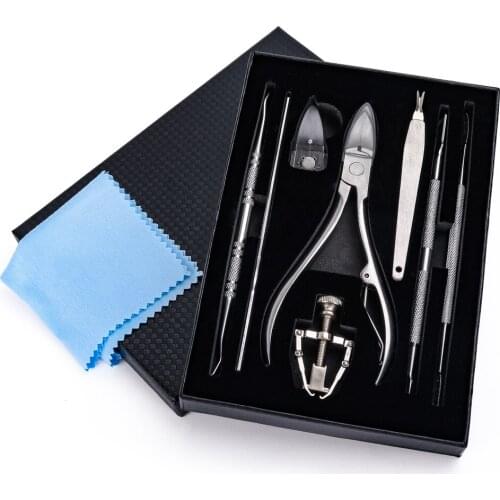 8pcs Manicure Set Gel Nail Polish Kit Cuticle Nipper Professional Stainless Steel Scissors Remover Nails Art Tools Nail Kit