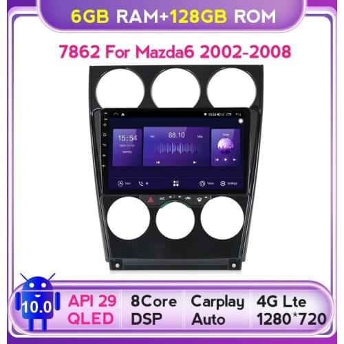 Mekede QLED 1280*720 6GB+128GB Carplay DSP Android 10 Car Stereo Head Unit GPS Multimedia Player For Mazda 6 2004-2014 BT5.0