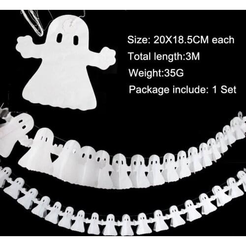 Halloween Party Cute Ghost Garlands Ghost Festival Party DIY Trick Or Treat Party Boo Happy Halloween Party Decor For Home 2021