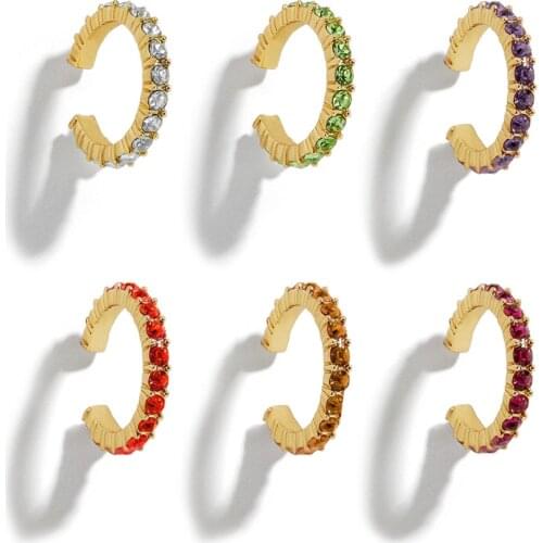 Classic Clip on Earring Sets Crystal Ear Cuff Non Pierced Earrings Nose Ring New Fashion Women Earrings punk rock earcuff 6PCS