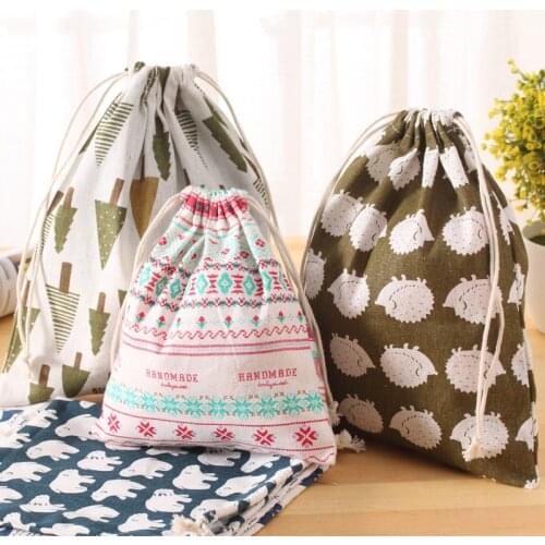 New Cotton Linen Storage Bag Drawstring Tote Storage Bag Sundries Organizer Hanger Bag Closet Hanging Pocket Pouch Organizer Bag