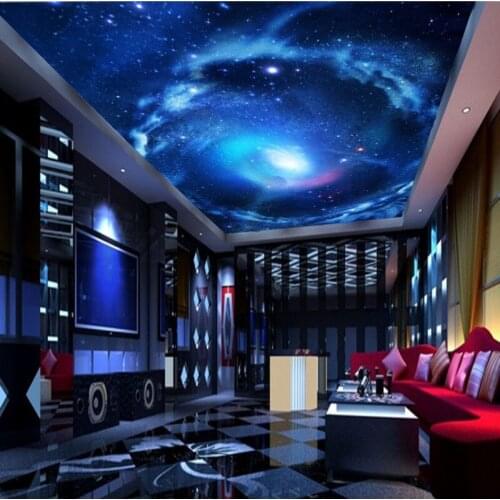 Drop Shipping Custom 3d Wallpaper Cosmic Starry Custom Mural Living Room Restaurant Hotel Hall Ceiling Decorative Wallpaper