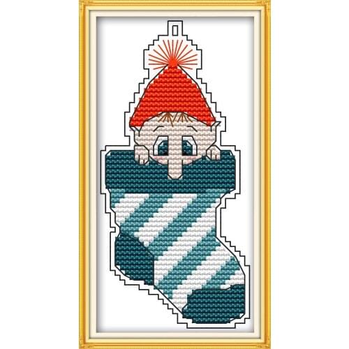 Christmas pendant 3 cross stitch kit aida 14ct 11ct count print canvas stitches embroidery DIY handmade