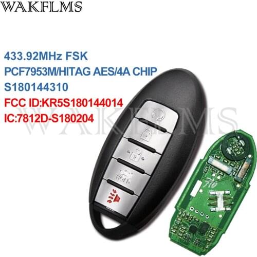 S180144310 Smart Remote Car Key 433MHz PCF7953M For NISSAN Altima Maxima Infiniti QX60 2015 2016 2017 2018 2019 KR5S180144014