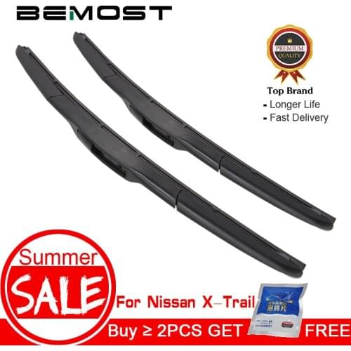 BEMOST Car Windscreen Wiper Blades Natural Rubber For Nissan X-Trail T30/T31/T32 ModelYear From 2001 To 2018 Fit U Hook Arm