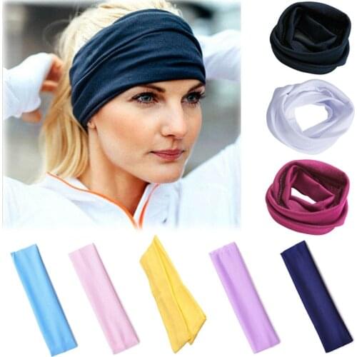Wide Sports Yoga Headband Stretch Hairband Elastic Solid Hair Band Football Running for Girls Solid Hair Band Men Women 8 Colors