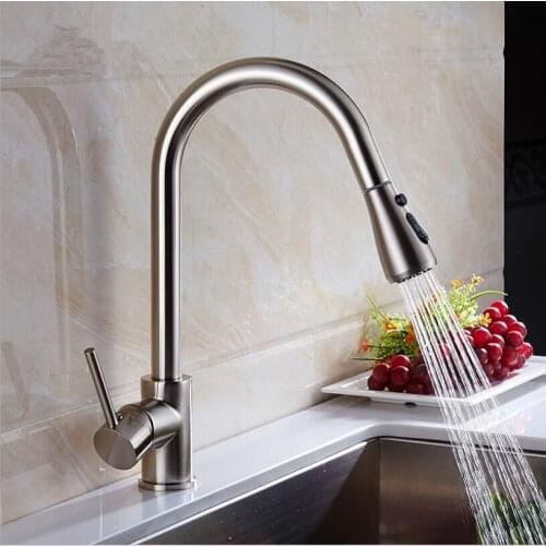 Pull Out Kitchen Faucet Chrome/nickel Sink Mixer Tap 360 degree rotation kitchen mixer taps Kitchen Tap