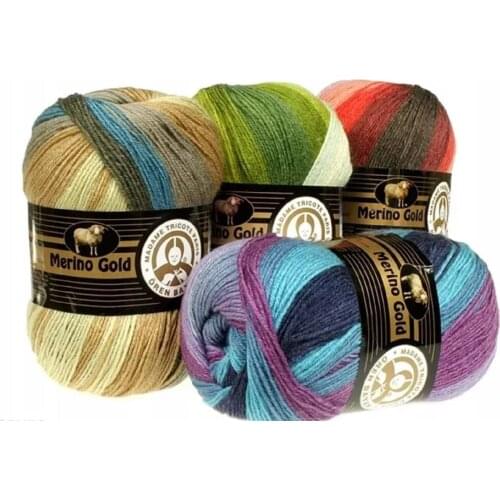 Madame Tricote Merino Gold Batik Multi Color Ebruli 30% merino wool 70% acrylic design knitting yarn DIY knitting models