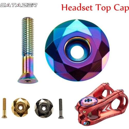 1-1/8" MTB Headset Screws Top Cap Cover Aluminum Alloy Mountain Road Bicycles Bowl Bike Stem Cap Bicycle Accessories