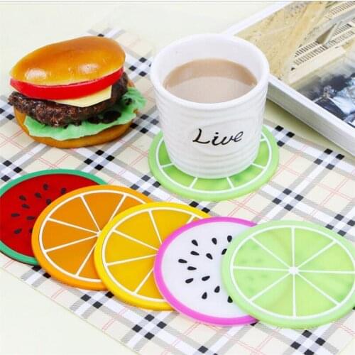 1PCS Colorful Fruit Coaster placemat for dining Table mat silicone placemat bowl drink coasters Cup Drinks Holder Mat Tableware